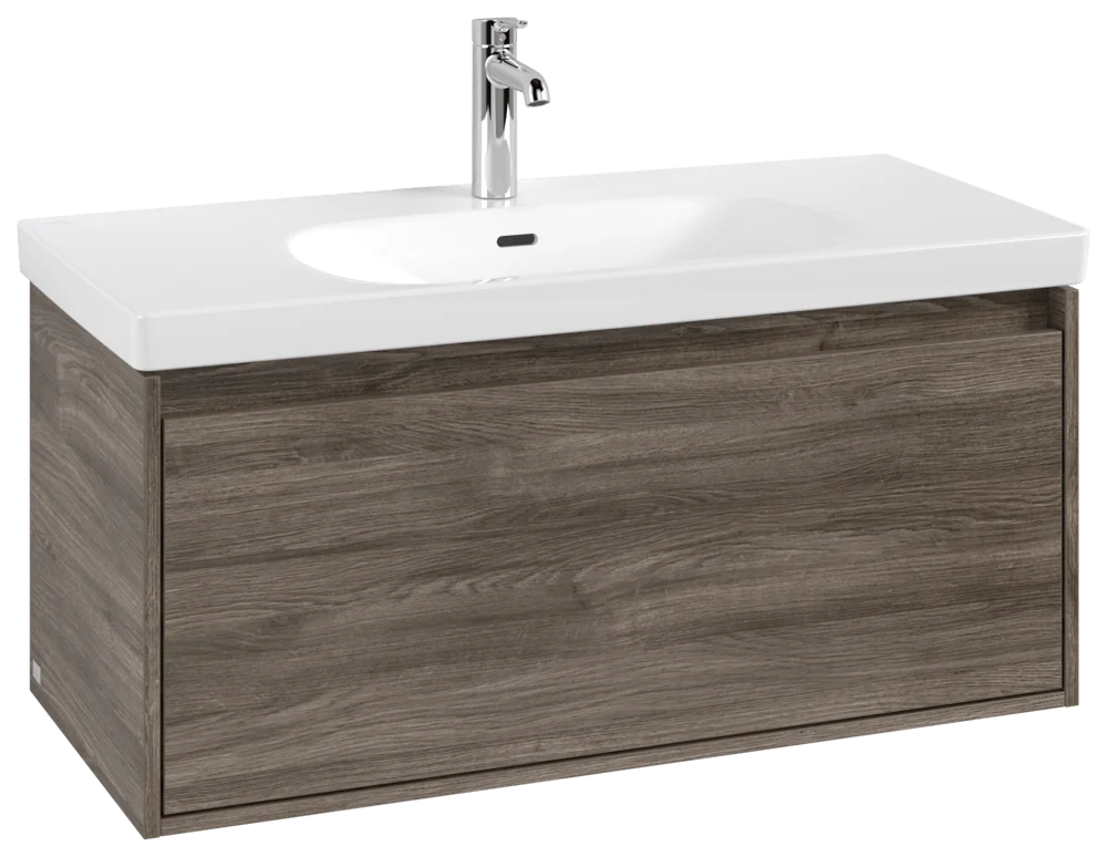 Villeroy & Boch Waschbeckenunterschrank Skyla C78900, eckig, Stone Oak, 972x436x439mm, mittige Wanneneinbauposition, SoftClosing, 1 Auszug mit Antirutsch-Boden