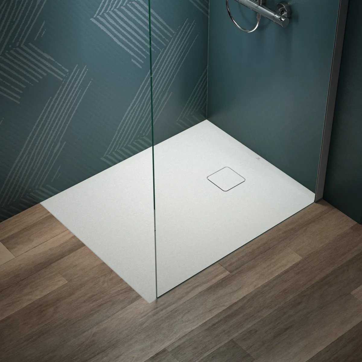 Ideal Standard Rechteck-Brausewanne Ultra Flat Evo, Seidenweiß, 1000x800x35 mm, bodengleicher Einbau möglich