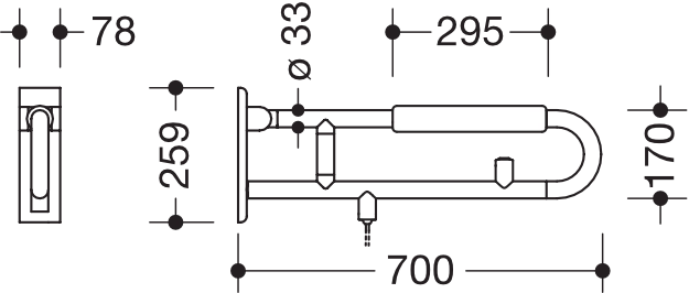 HEWI Stützklappgriff „Serie 801“