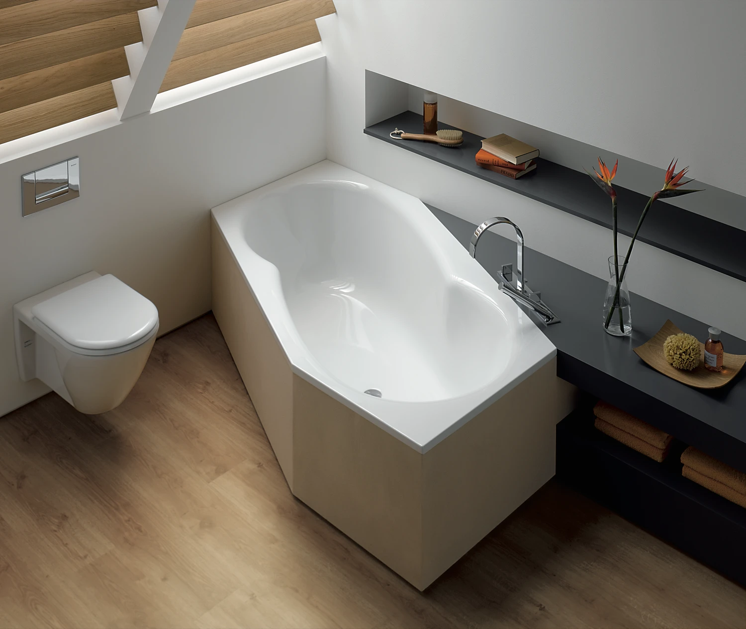 Bette sechseck Badewanne „BetteMetric“ 206 × 90 cm in Ebony Bette sechseck Badewanne „BetteMetric“ 206 × 90 cm in Ebony