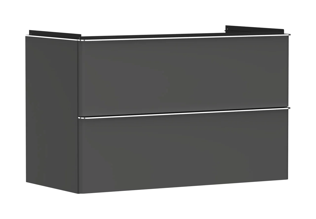 Hansgrohe Xelu Q Waschtischunterschrank Diamantgrau Matt, 980 x 475 mm, 2 Schubkästen, verchromte Griffe, SoftClose, vormontiert Hansgrohe Xelu Q Waschtischunterschrank Diamantgrau Matt, 980 x 475 mm, 2 Schubkästen, verchromte Griffe, SoftClose, vormontiert