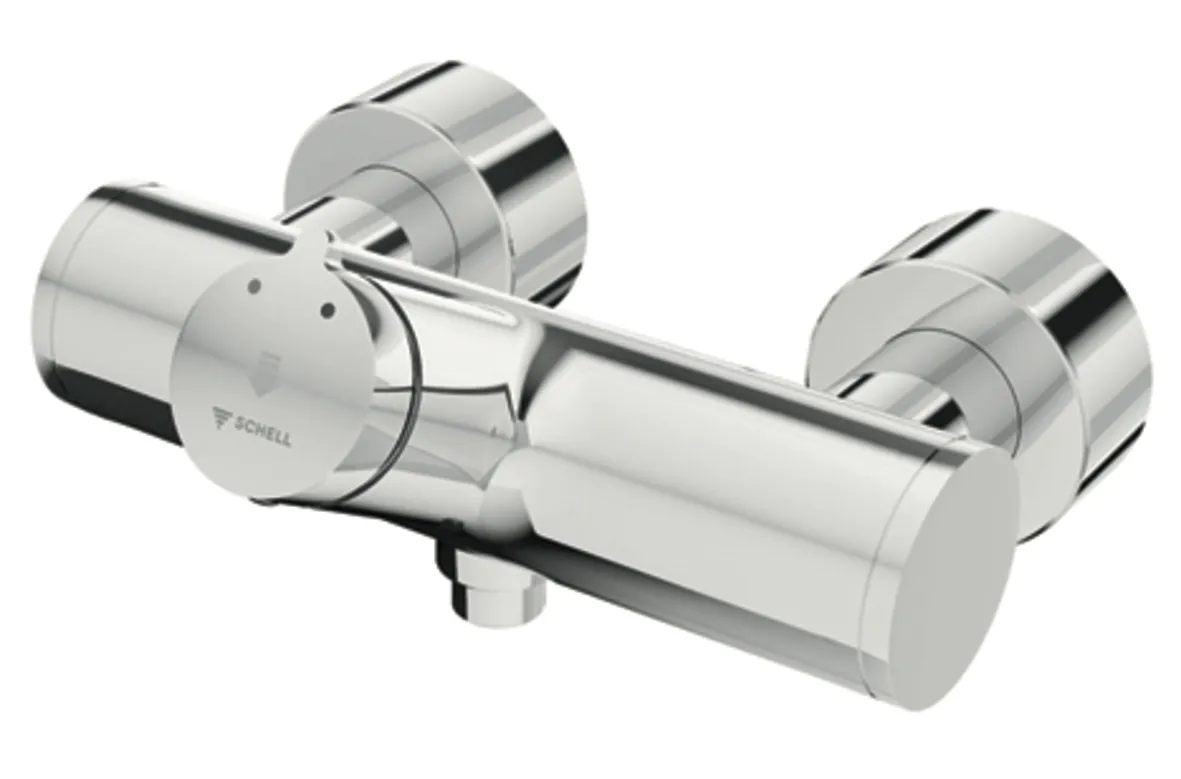 Aufputz-Duscharmatur VITUS VD-SC-M / u, Mischwasser, Selbstschluss-Aufputz-Duscharmatur, 2 RFV, 2x DN 15 G 1/2 AG, DN 15 G 1/2 AG (unten), chrom
