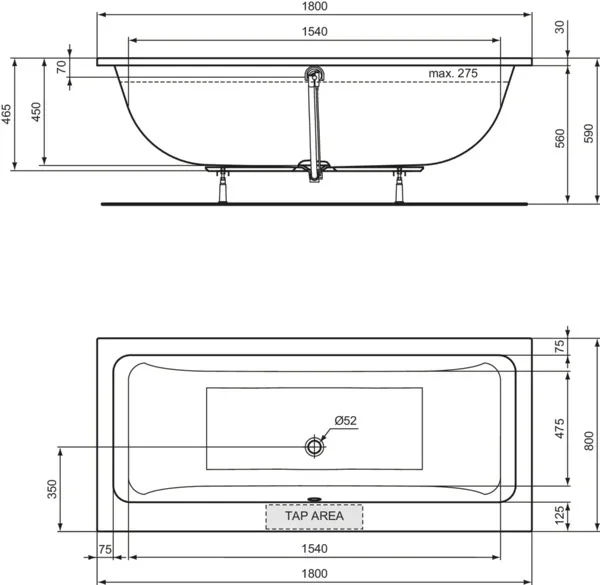 Ideal Standard Badewanne „LaDolceVita“ 80 × 180 cm Ideal Standard Badewanne „LaDolceVita“ 80 × 180 cm