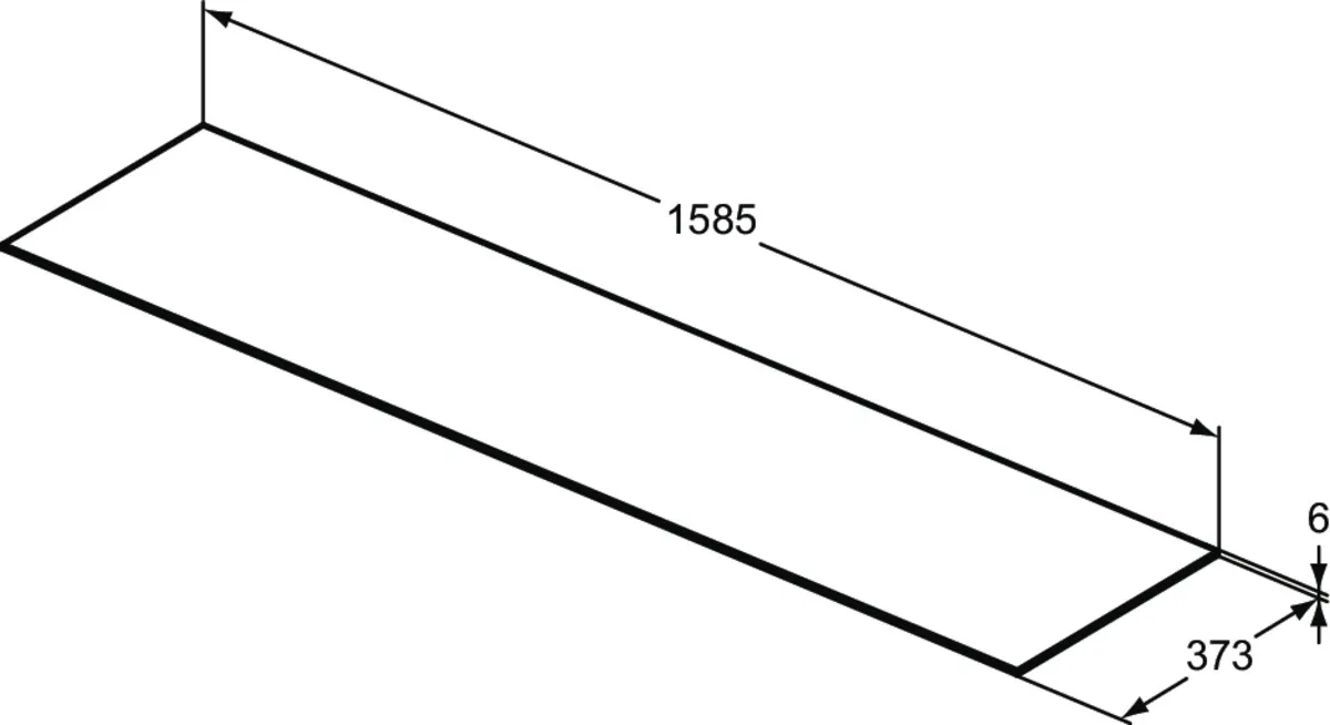 Waschtischplatte Conca, aus Keramik, 1587x373x6mm, Marmor Noir Desir