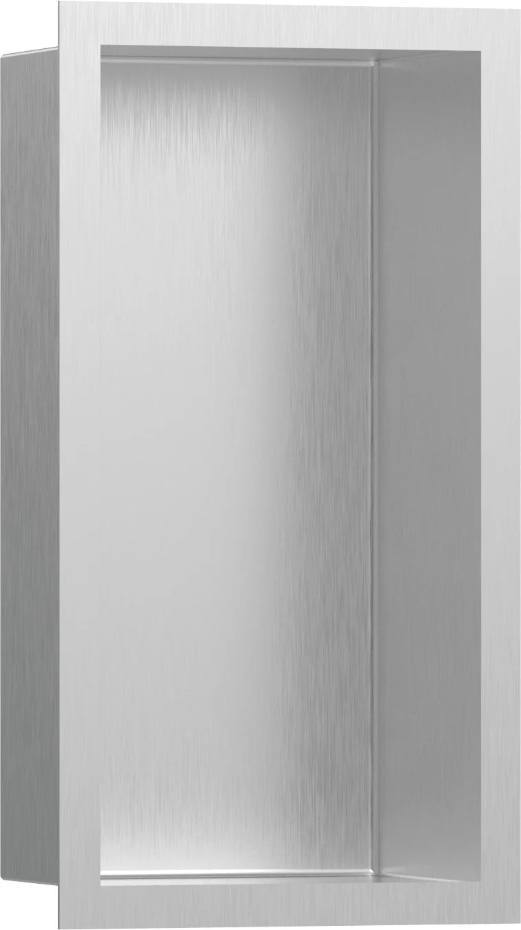 Hansgrohe XtraStoris Individual Wandnische Edelstahl gebürstet, Designrahmen 300x150x100 mm, für Nass- und Trockenbau