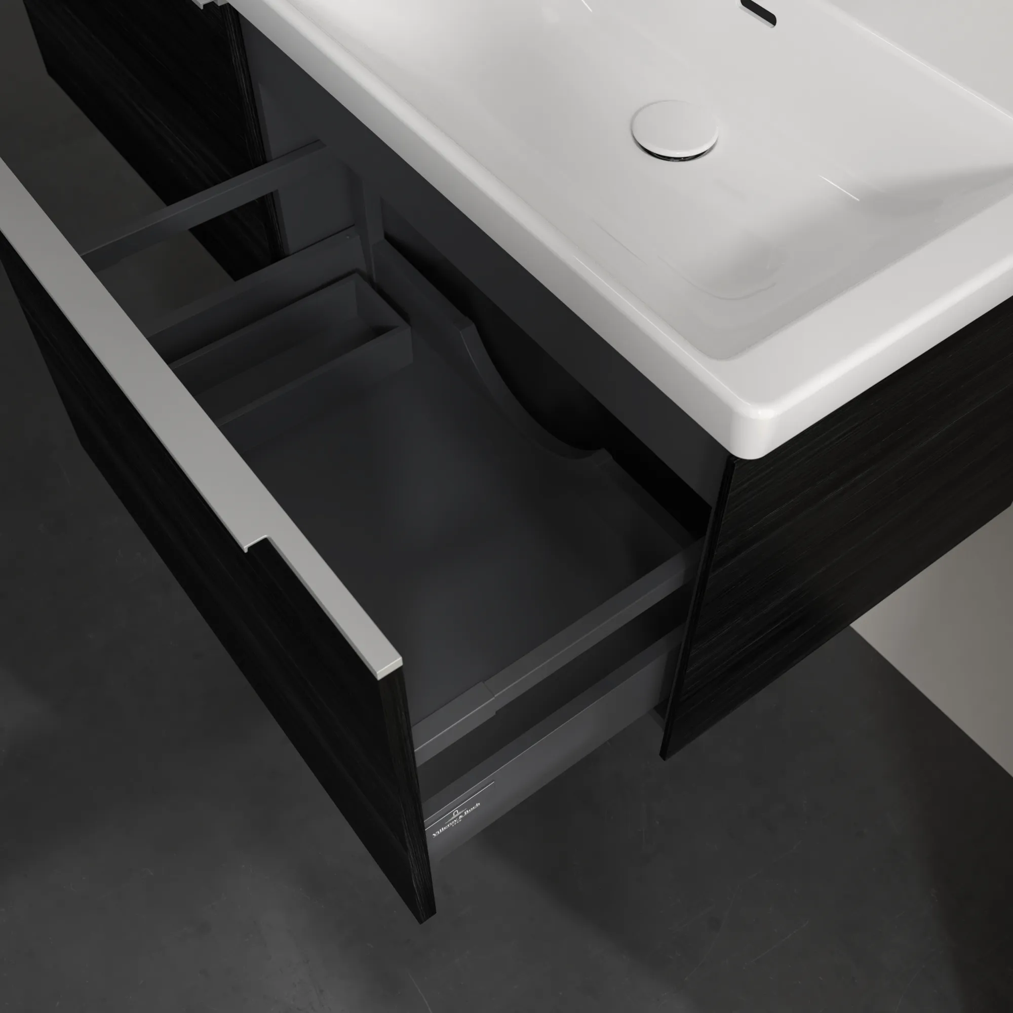 Villeroy & Boch Subway 3.0 Waschbeckenunterschrank Black Oak, 1272 x 429 x 478 mm Villeroy & Boch Subway 3.0 Waschbeckenunterschrank Black Oak, 1272 x 429 x 478 mm