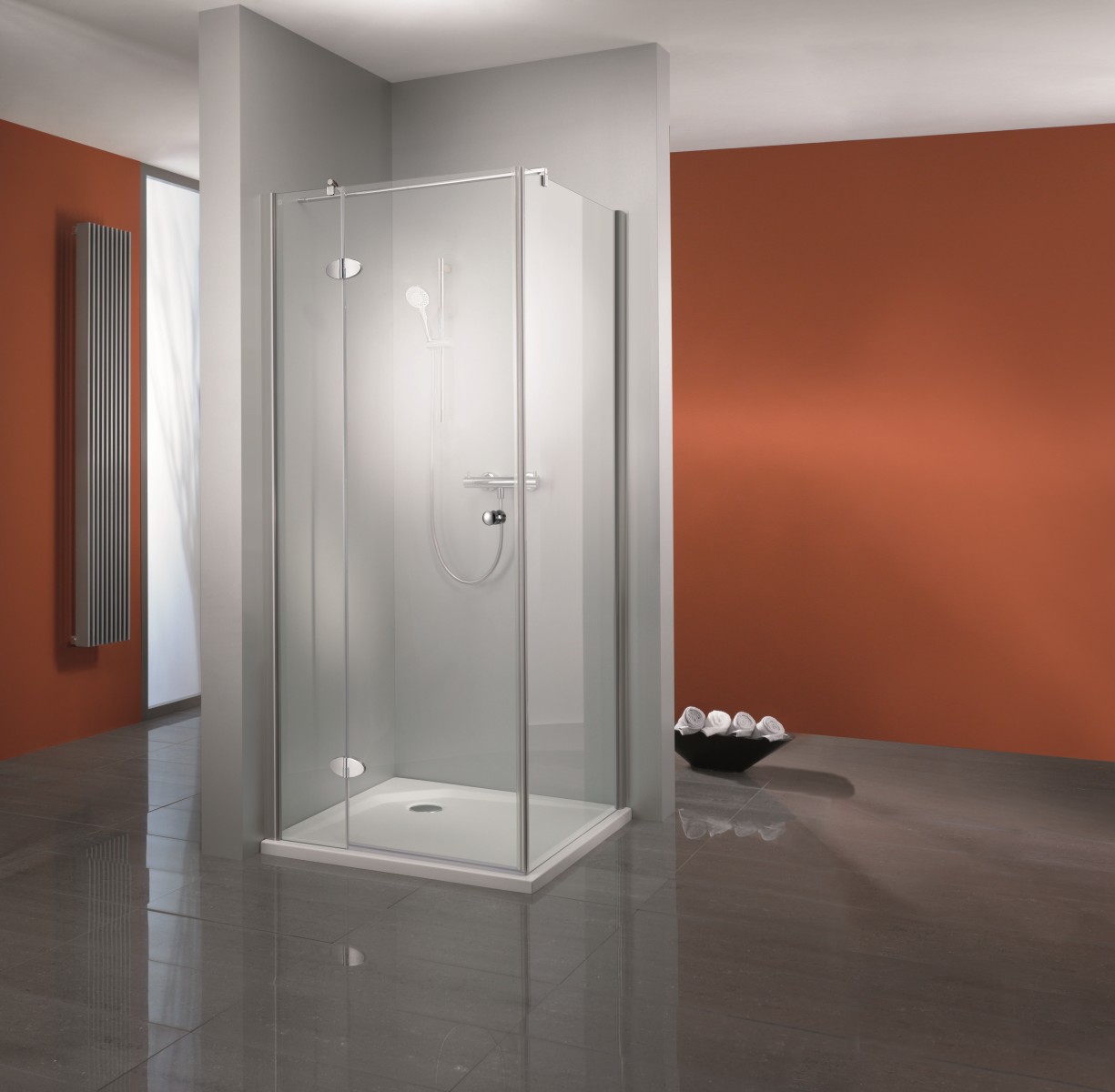 HSK teilgerahmte Drehtür an Nebenteil „Premium Classic“ Glas Mattierung mittig (65 cm), Profile Alu Silber-matt, H: 2000 mm Anschlag: links / Glas: Mattierung mittig (65 cm) / Größe: 90 × 200 cm / Oberflächenveredelung: ohne Oberflächenveredelung / Profile: Alu Silber-matt HSK teilgerahmte Drehtür an Nebenteil „Premium Classic“ Glas Mattierung mittig (65 cm), Profile Alu Silber-matt, H: 2000 mm Anschlag: links / Glas: Mattierung mittig (65 cm) / Größe: 90 × 200 cm / Oberflächenveredelung: ohne Oberflächenveredelung / Profile: Alu Silber-matt