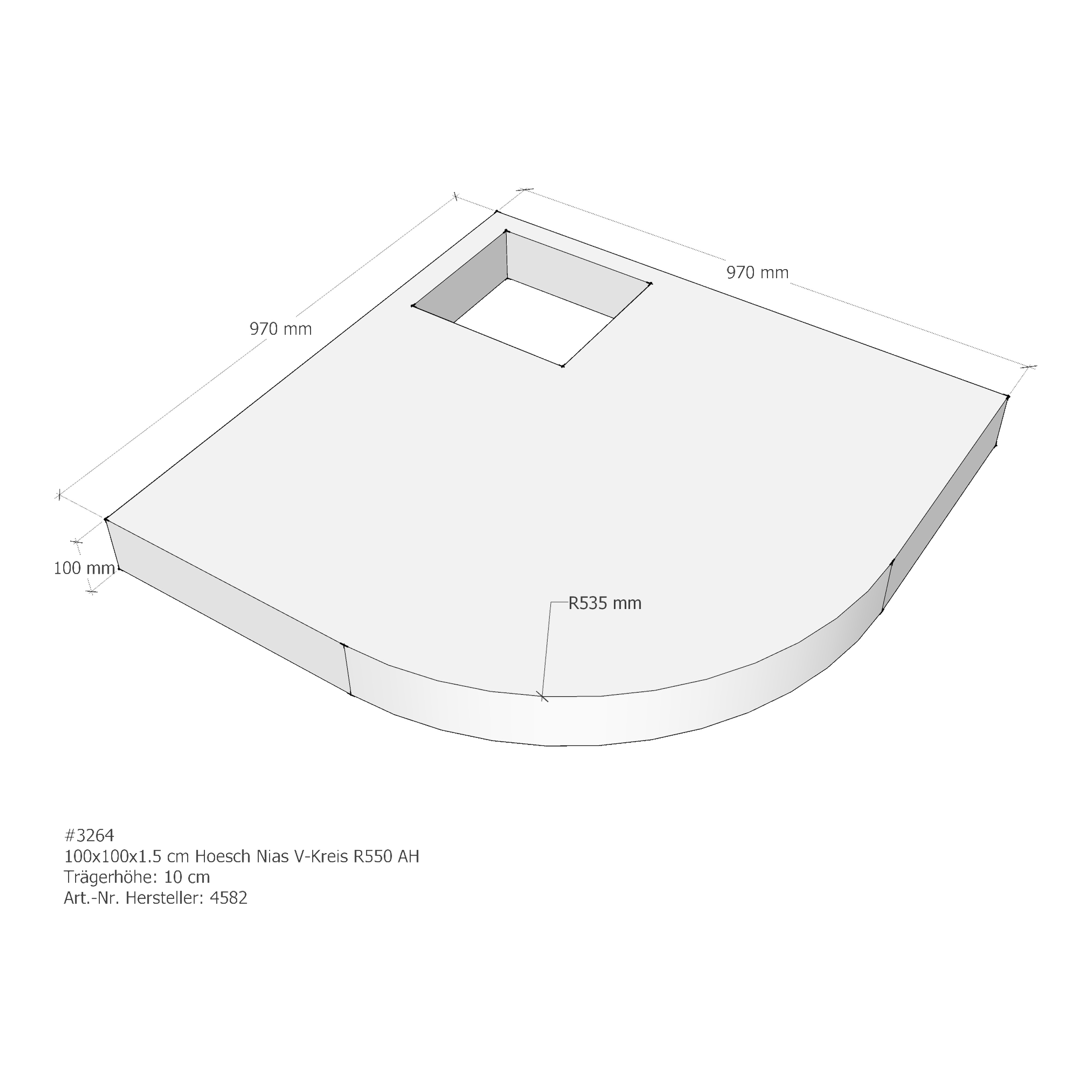 Duschwannenträger für Hoesch Nias 100 × 100 × 1,5 cm Duschwannenträger für Hoesch Nias 100 × 100 × 1,5 cm