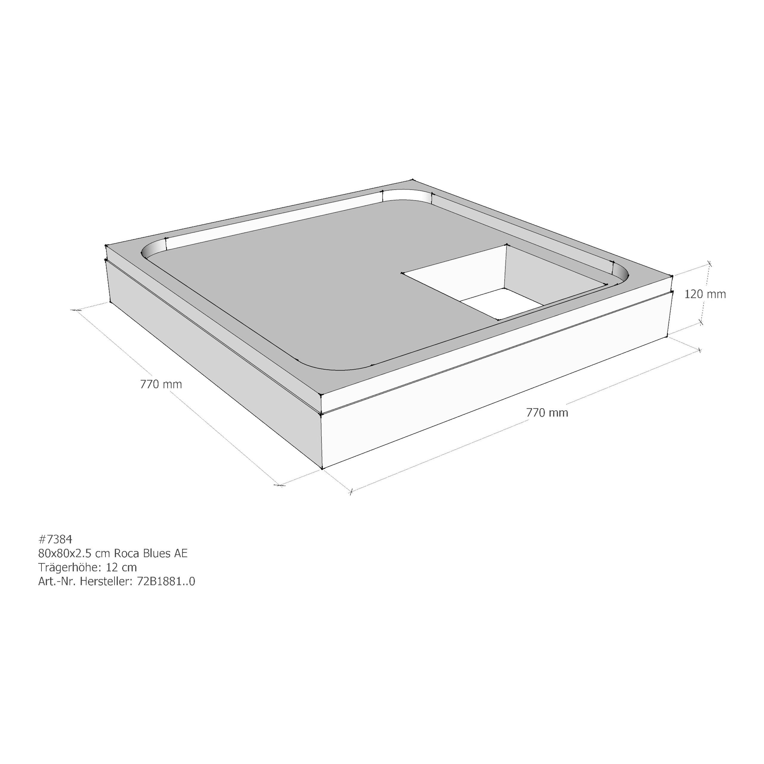 Duschwannenträger für Roca Blues 80 × 80 × 2,5 cm Duschwannenträger für Roca Blues 80 × 80 × 2,5 cm