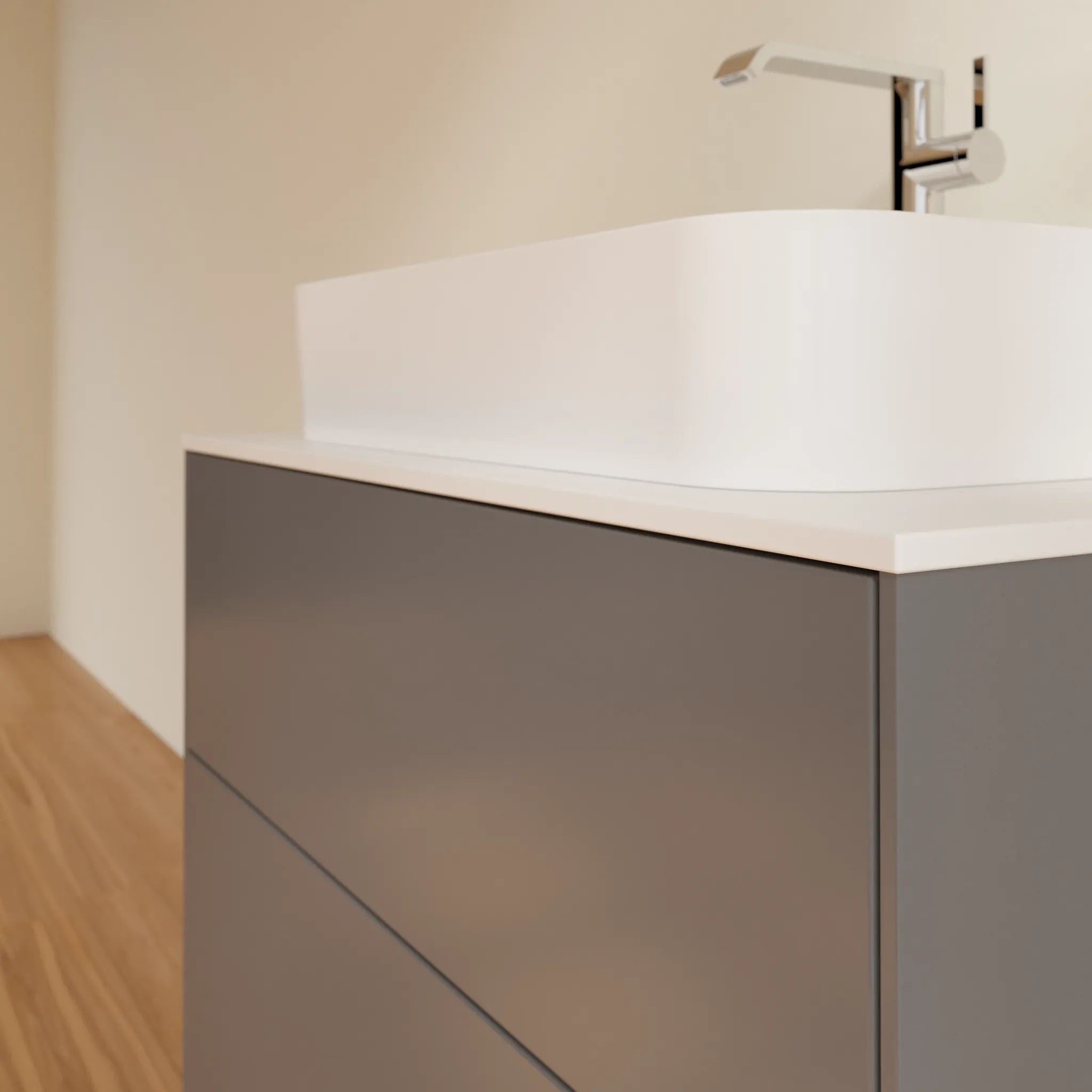 Villeroy & Boch Waschbeckenunterschrank Finion G22100 Anthracite Matt Lacquer, 800x603x501 mm, mit Beleuchtung und Push-to-open Funktion