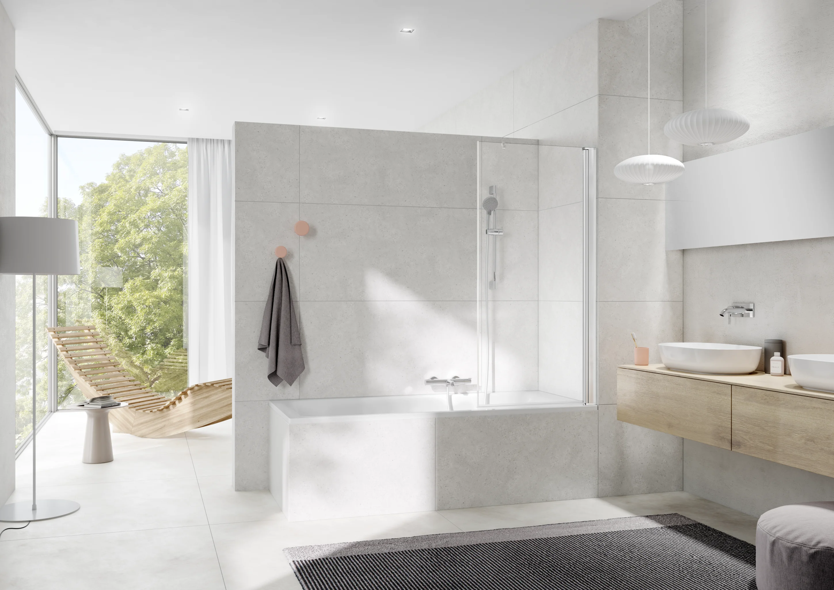 Kermi Duschdesign Badewannenaufsatz Pendelflügel rechts „PEGA“ Glas Klar, Profile Silber Hochglanz, BV: 740 – 765 mm H: 1500 mm Kermi Duschdesign Badewannenaufsatz Pendelflügel rechts „PEGA“ Glas Klar, Profile Silber Hochglanz, BV: 740 – 765 mm H: 1500 mm