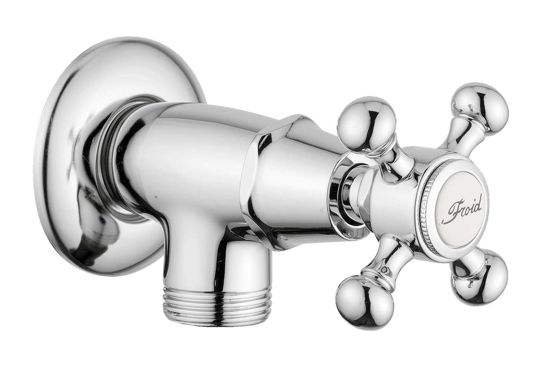 Eckventil AqvaRetro I - 1/2″ × 3/8" - keramisches Innenoberteil 90° - chrom Eckventil AqvaRetro I - 1/2″ × 3/8" - keramisches Innenoberteil 90° - chrom