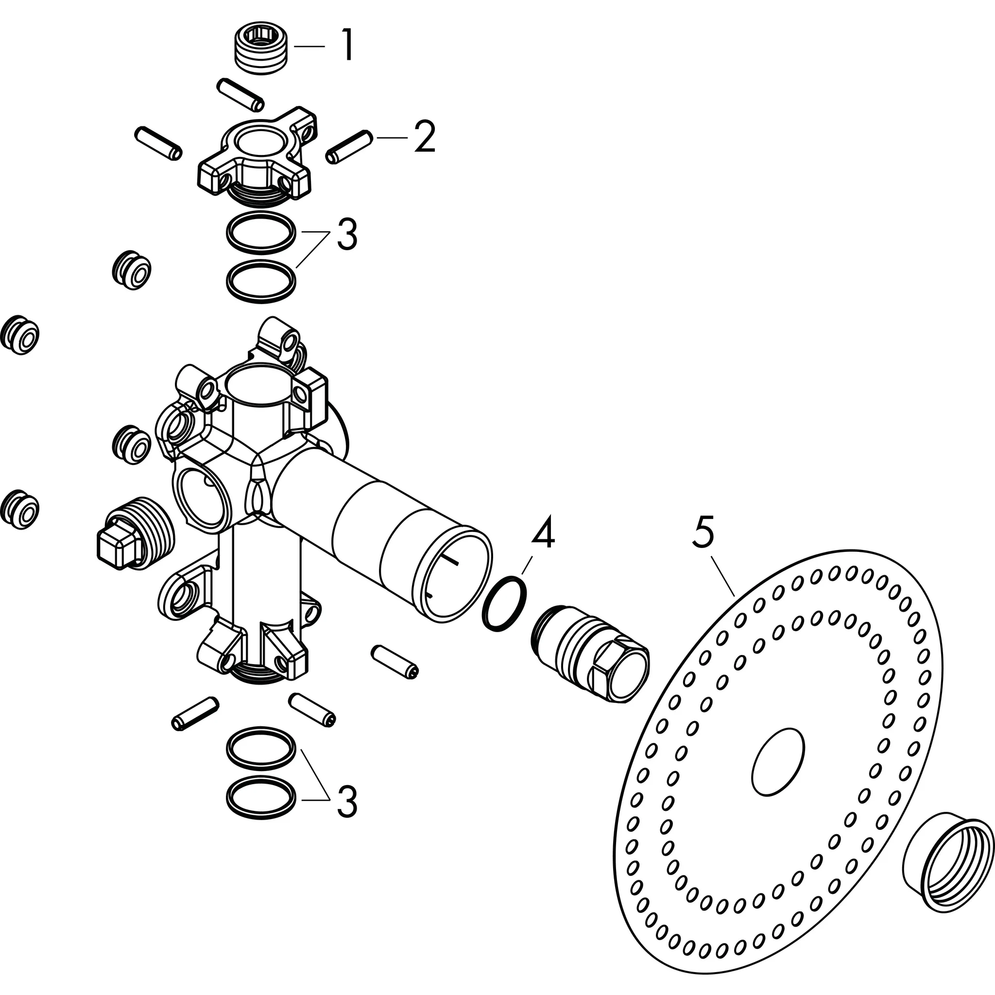 Hansgrohe AXOR One Grundkörper für Absperrventil Unterputz, DN15, links/rechts Hansgrohe AXOR One Grundkörper für Absperrventil Unterputz, DN15, links/rechts