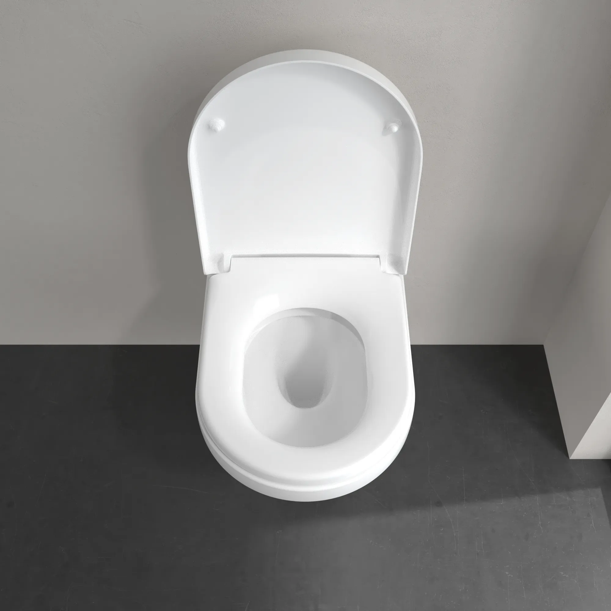 Villeroy & Boch Tiefspül-WC Architectura, spülrandlos, wandhängend, Weiß Alpin AntiBac CeramicPlus, 370 x 530 mm, Höhe 350 mm