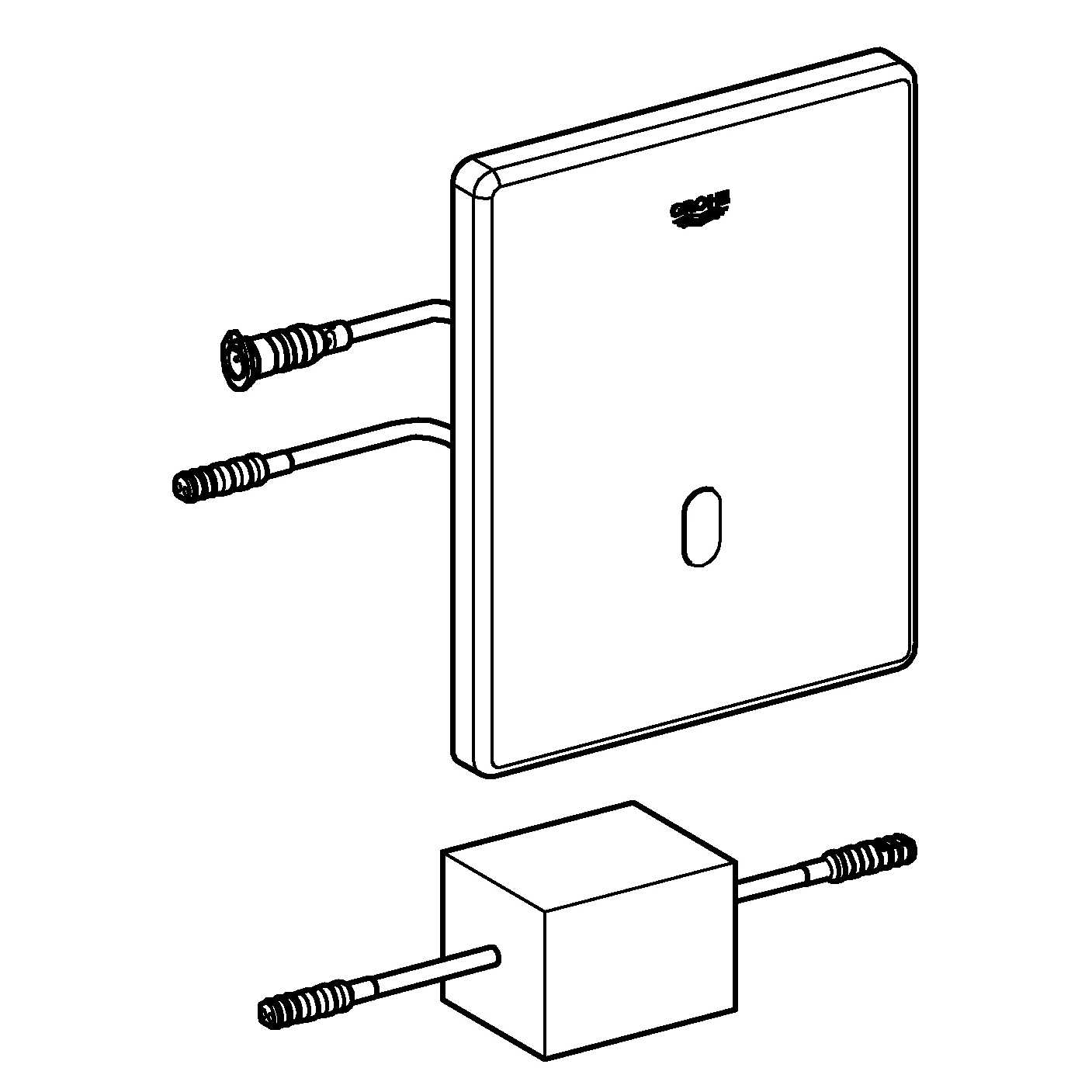 Abdeckplatte 42452, für Tectron Skate Infrarot-Elektronik für Urinal 37 321 001 und 37 324 001, chrom