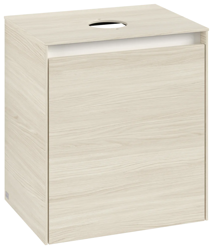 Villeroy & Boch Waschbeckenunterschrank Collaro, Eckig White Oak, 500x380 mm, Höhe 548 mm, mit SoftClosing, 1 Tür, 1 Fachboden
