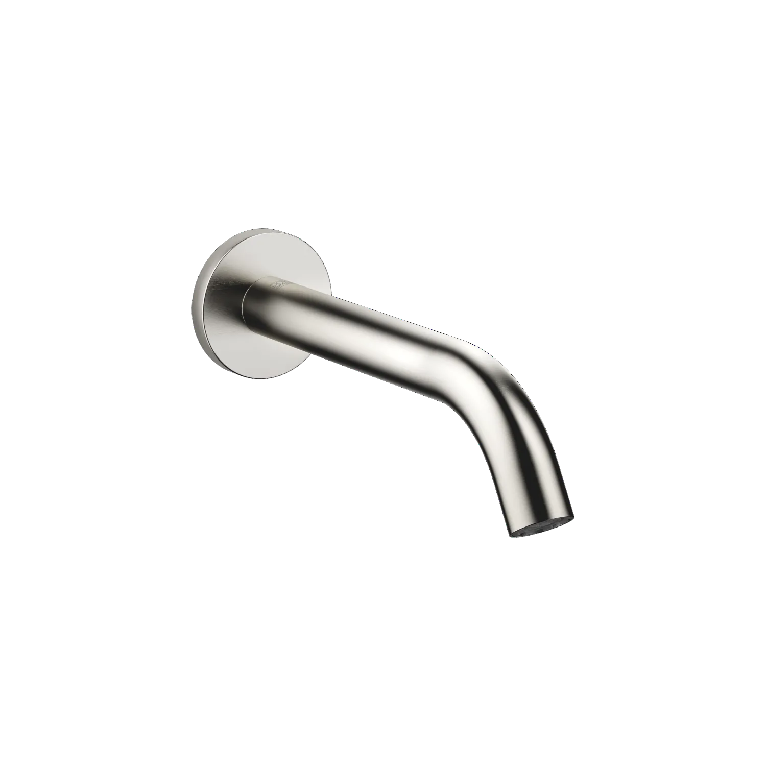 Dornbracht META Wannenauslauf Wandmontage Platin gebürstet, Ausladung 200 mm, runder Normalstrahl, Rosette Ø 60 mm, Bohrungsdurchmesser 37 mm,