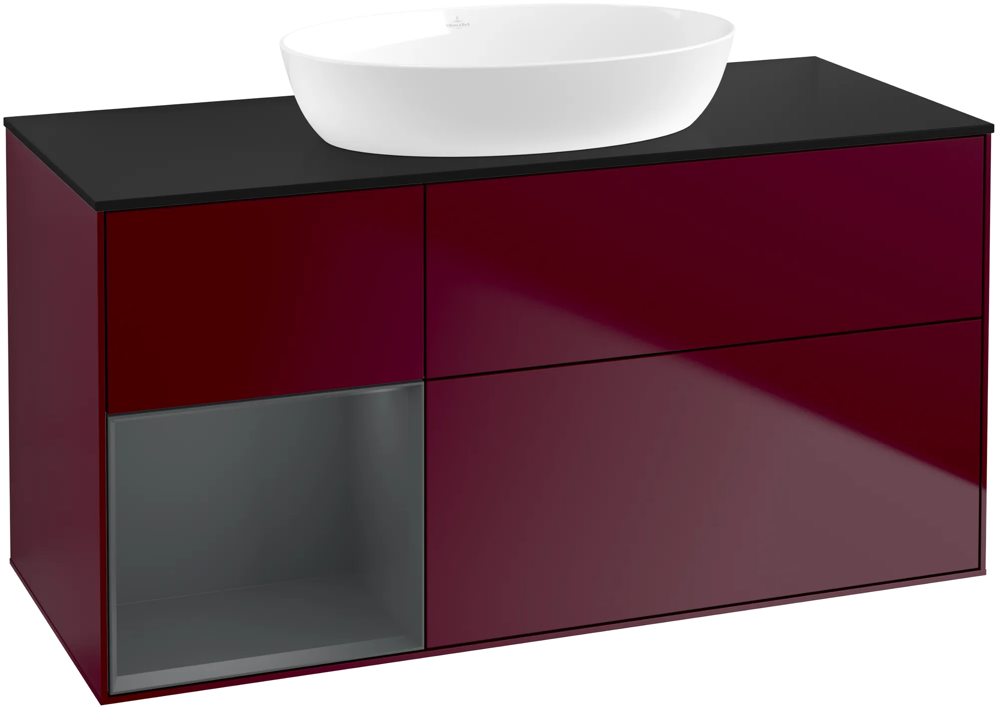 Villeroy & Boch Waschtischunterschrank „Finion“ für Schrankwaschtisch 1200 × 603 × 501 mm Peony Matt Lacquer, für Becken mittig, ohne Hahnlochbohrung Villeroy & Boch Waschtischunterschrank „Finion“ für Schrankwaschtisch 1200 × 603 × 501 mm Peony Matt Lacquer, für Becken mittig, ohne Hahnlochbohrung