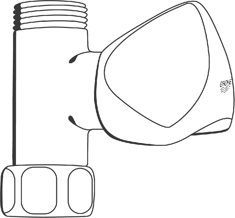 Absperrventil Atlanta 12409, DN 15, für Thermostat-Batterien, Verschraubung 3/4'', Anschlussgewinde 3/4'', Trecorn-de-Luxe-Griff, Markierung neutral, chrom