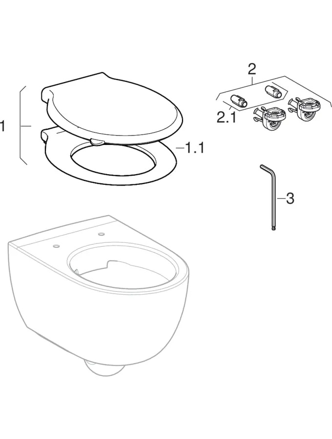 Wand-Tiefspül-WC „Renova Comfort“ teilgeschlossene Form 35,5 × 34,5 × 70 cm ohne Spülrand