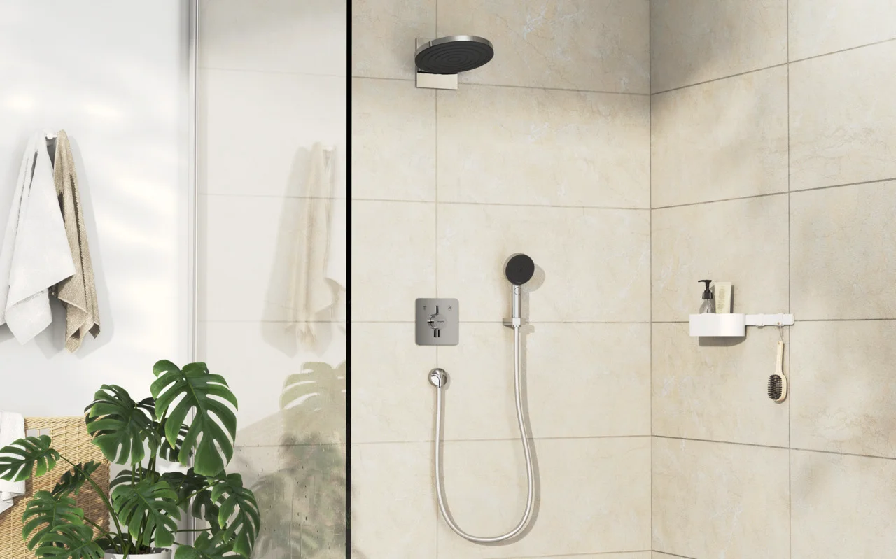 Hansgrohe DuoTurn Q Mischer Unterputz, Chrom, 2 Verbraucher, maximale Durchflussmenge 29,5 l/min bei 3 bar, flache Rosette für mehr Platz in der Dusche Hansgrohe DuoTurn Q Mischer Unterputz, Chrom, 2 Verbraucher, maximale Durchflussmenge 29,5 l/min bei 3 bar, flache Rosette für mehr Platz in der Dusche