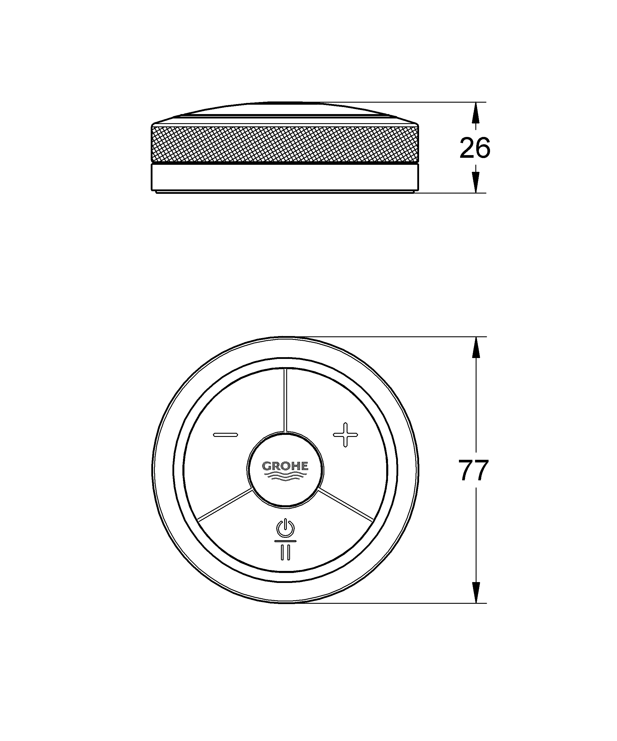 Digitaler Controller F-digital 36309, Fernbedienung für Wanne und Brause, chrom