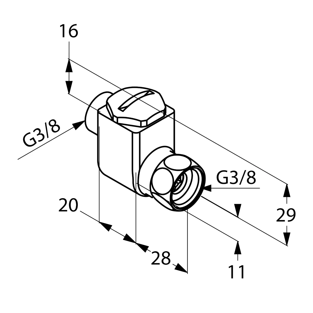 Schmutzfilter für Eckventile chrom