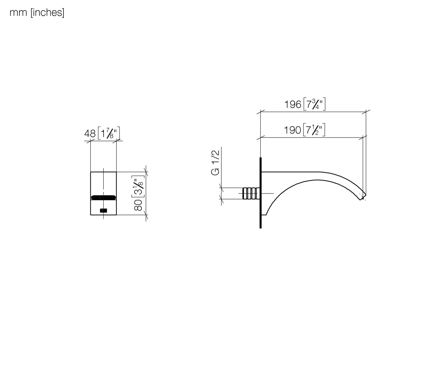 Waschtisch-Wand-Auslauf ohne Ablaufgarnitur CYO Chrom 13805811 Waschtisch-Wand-Auslauf ohne Ablaufgarnitur CYO Chrom 13805811