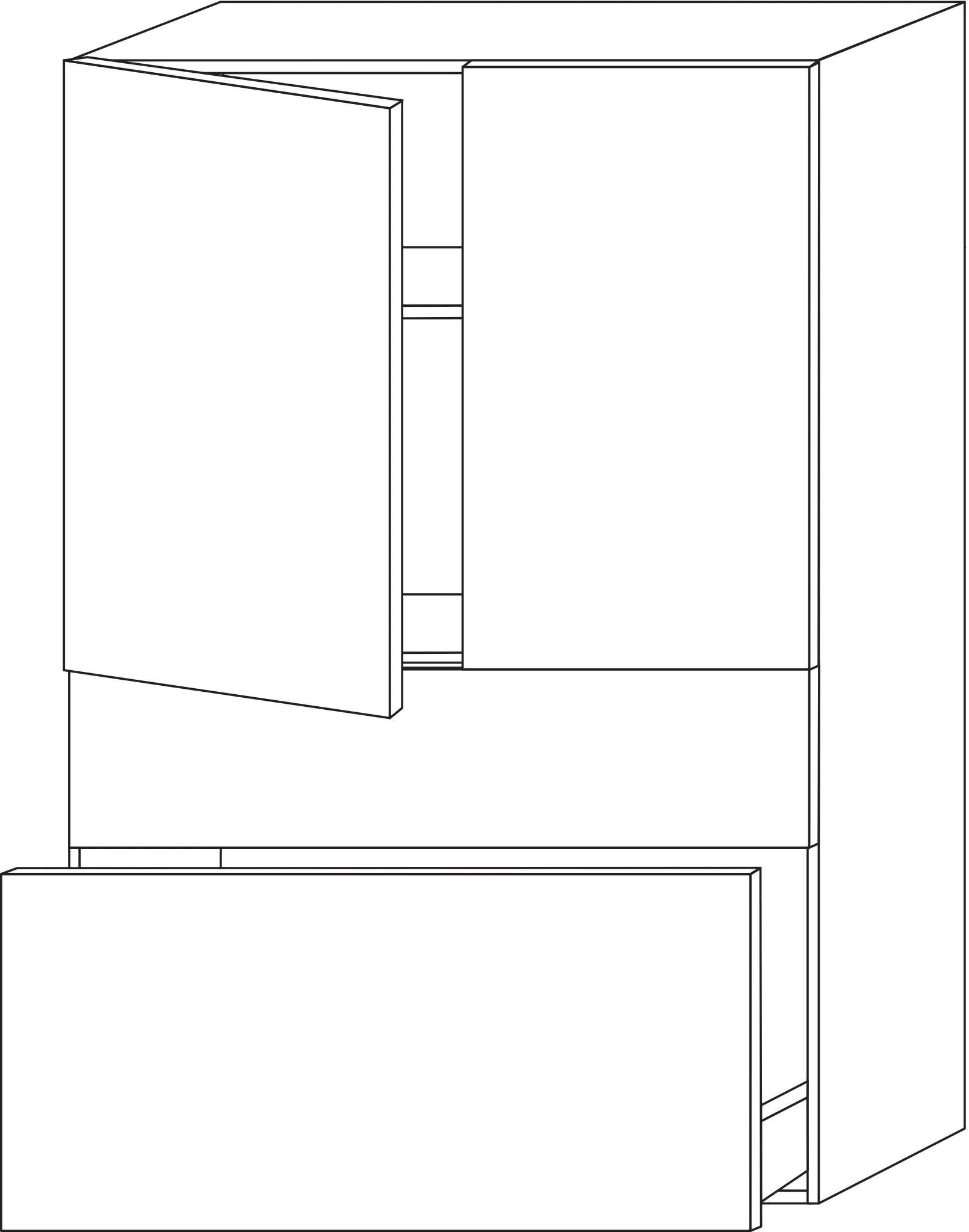 Mittelschrank 2morrow (G1276) 1105x700x350 Anthrazit-Matt