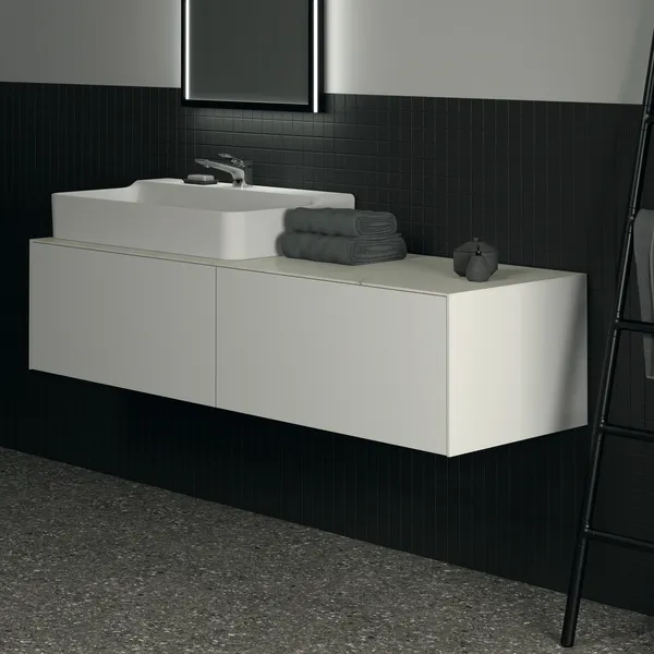 Waschtischplatte Conca, aus Keramik, 1587x505x6mm, Marmor Noir Desir Waschtischplatte Conca, aus Keramik, 1587x505x6mm, Marmor Noir Desir