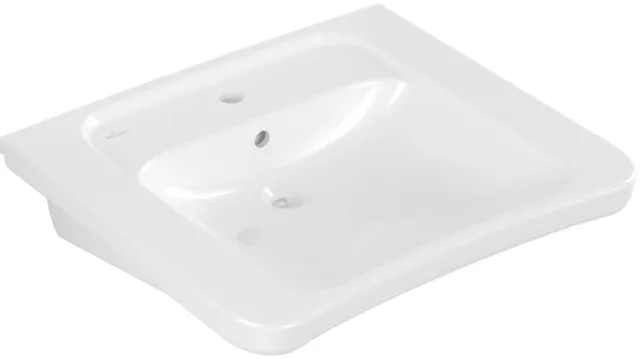 Wandwaschtisch „Vicare“, mit Überlauf, mit Hahnlochbohrung 65 × 55 cm
