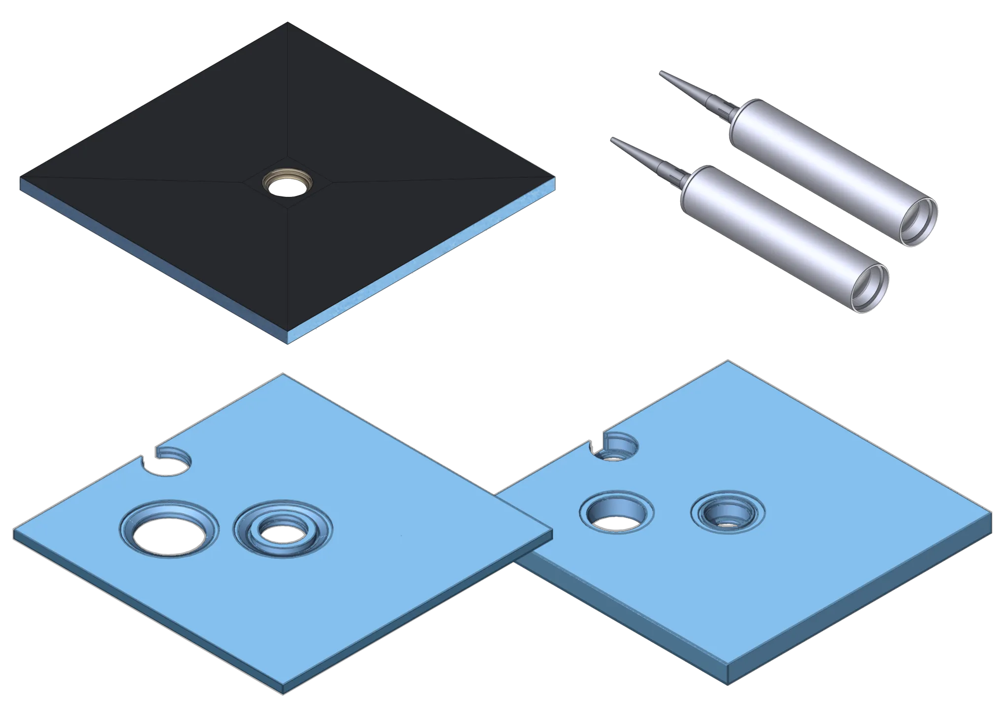 Duschelement mit Unterbau Ablauf mittig „Point“ 180 × 75 cm Duschelement mit Unterbau Ablauf mittig „Point“ 180 × 75 cm