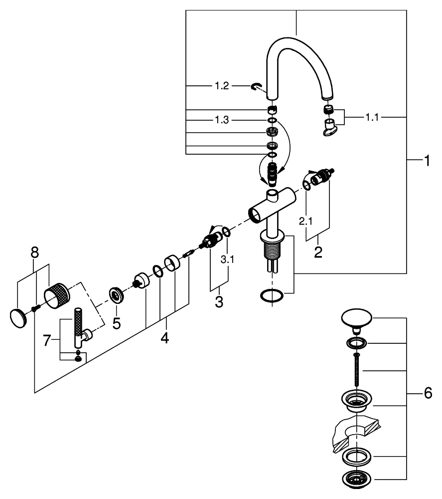 Waschtisch-Einlochbatterie Atrio Private Collection 21134, L-Size, für Hebelgriffe, Zugstangen-Ablaufgarnitur, chrom Waschtisch-Einlochbatterie Atrio Private Collection 21134, L-Size, für Hebelgriffe, Zugstangen-Ablaufgarnitur, chrom