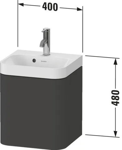 Duravit Waschtischunterschrank c-shaped Set wandhängend „Happy D.2 Plus“ 40 × 48 × 36 cm Duravit Waschtischunterschrank c-shaped Set wandhängend „Happy D.2 Plus“ 40 × 48 × 36 cm