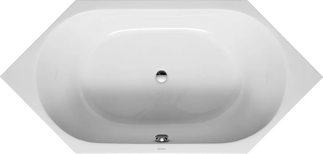 Duravit Badewanne „D-Code“ sechseck 1900 × 900 mm, Mittelablauf in Weiß Duravit Badewanne „D-Code“ sechseck 1900 × 900 mm, Mittelablauf in Weiß
