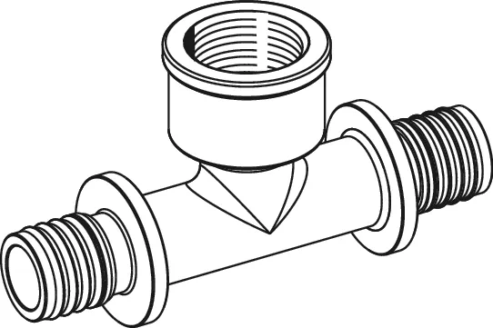 TECEflex T-Stück IG Dimension 32 × Rp 1" × 32, Siliziumbronze TECEflex T-Stück IG Dimension 32 × Rp 1" × 32, Siliziumbronze