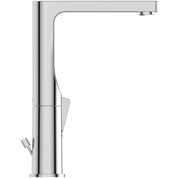 Waschtischarmatur Edge, 5 l/min, mit Ablaufgarnitur, mit hohem schwenkbarem Auslauf, Ausladung 140mm, Chrom Waschtischarmatur Edge, 5 l/min, mit Ablaufgarnitur, mit hohem schwenkbarem Auslauf, Ausladung 140mm, Chrom