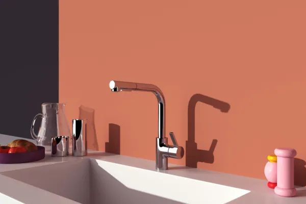 Küchenarmatur Gusto Ausladung 235mm L-Auslauf 2F-Brause Brushed Gold Küchenarmatur Gusto Ausladung 235mm L-Auslauf 2F-Brause Brushed Gold