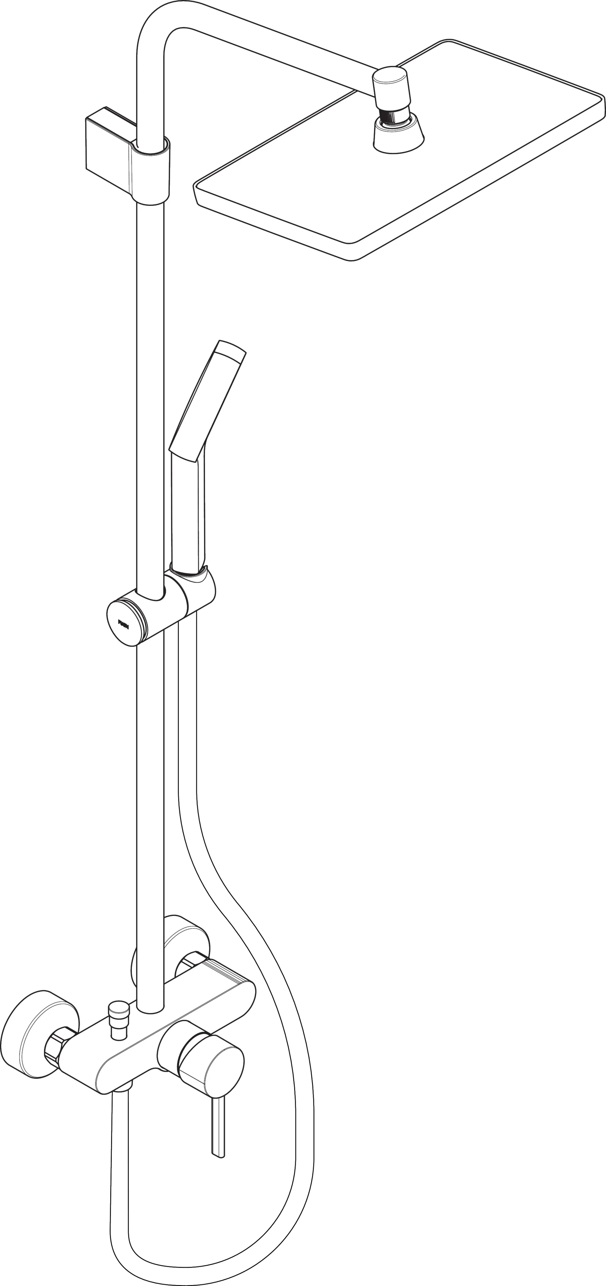 Activera Q Showerpipe 290/180 1jet EcoSmart mit Einhebelmischer Varia, Oberfläche: Chrom