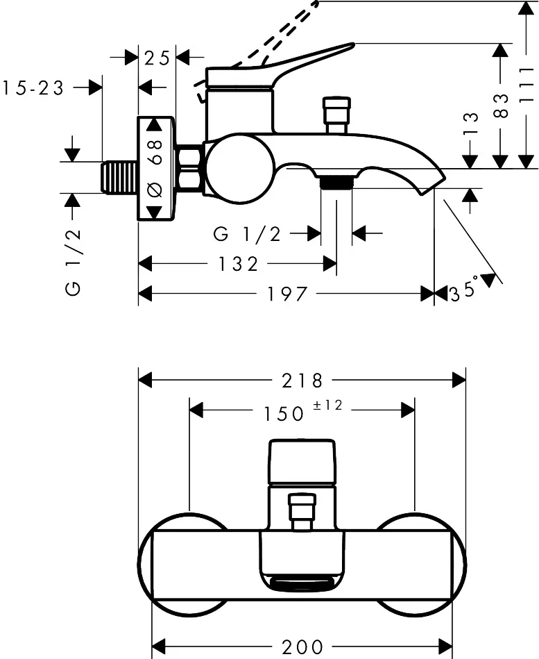 Vivenis Einhebel-Wannenmischer Original Aufputz, Chrom Vivenis Einhebel-Wannenmischer Original Aufputz, Chrom