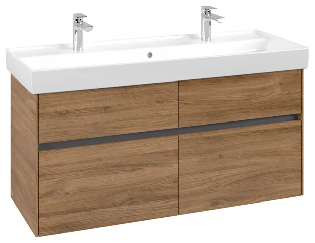 Villeroy & Boch Waschtischunterschrank „Collaro“ 1154 × 546 × 444 mm Kansas Oak, ohne Beleuchtung, für Becken mittig