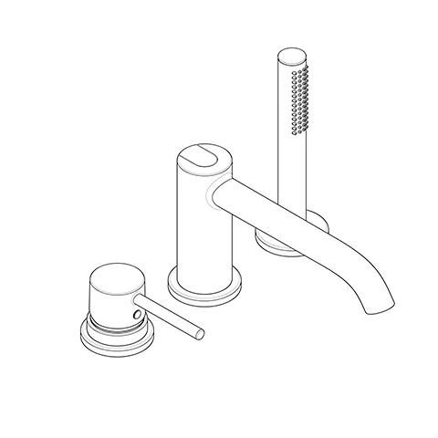 BOZZ 3Loch Wannenfüll und BrauseEinhandmischer chrom BOZZ 3Loch Wannenfüll und BrauseEinhandmischer chrom