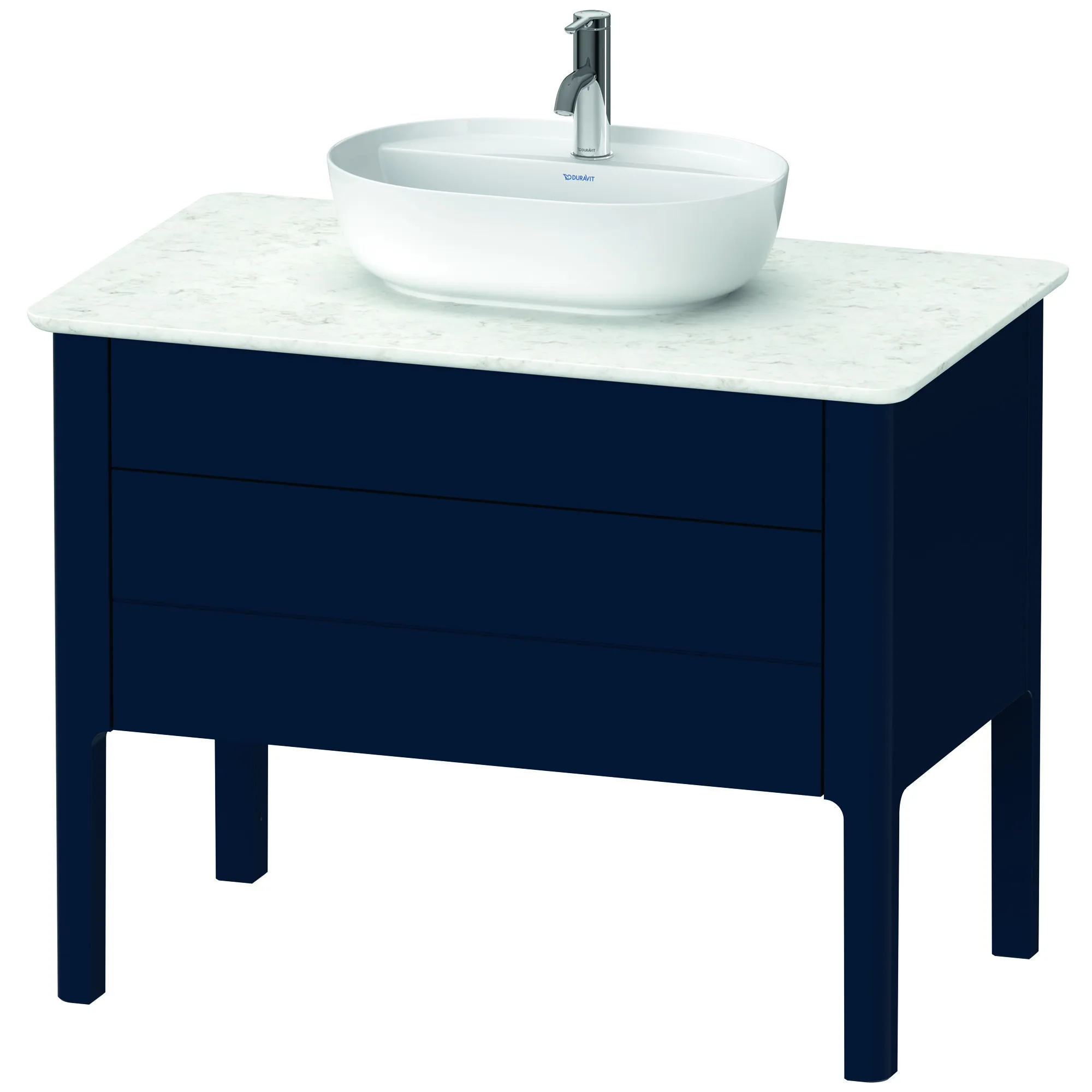 Duravit Waschtischunterschrank bodenstehend „Luv“ 93,8 × 74,3 × 57 cm Nachtblau Seidenmatt