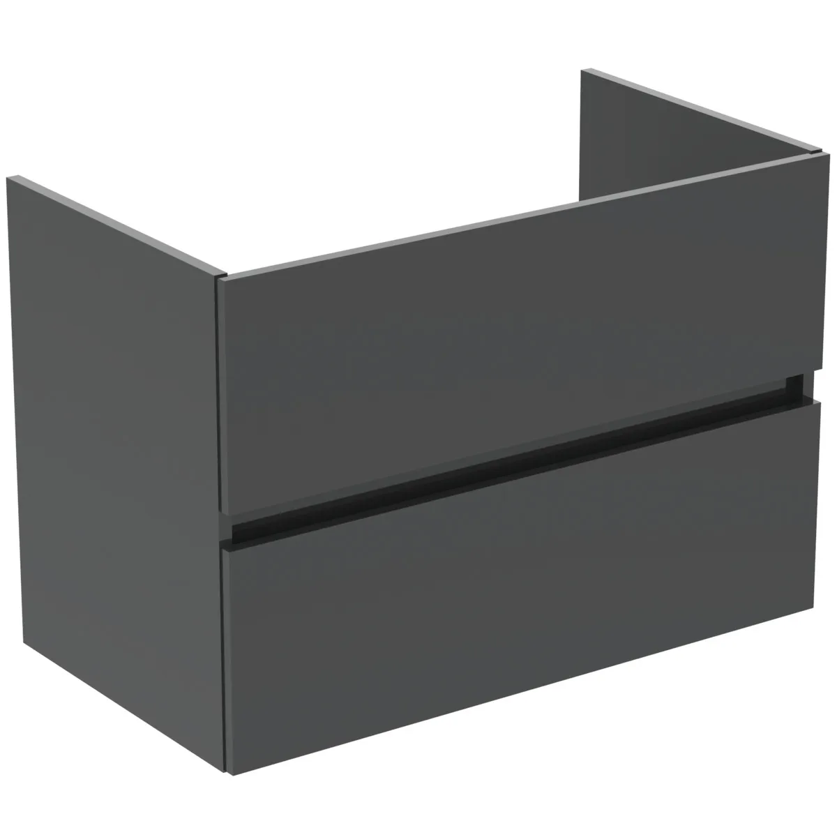 Möbelpaket Eurovit+ mit Waschtisch 81cm Weiß und Unterschrank 80cm 2 Auszüge Hochglanz grau lackiert