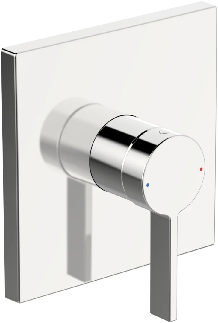HansaLOFT Duscharmatur, Einhebelmischer Fertigmontageset für Brausebatterie, Rosette eckig Chrom