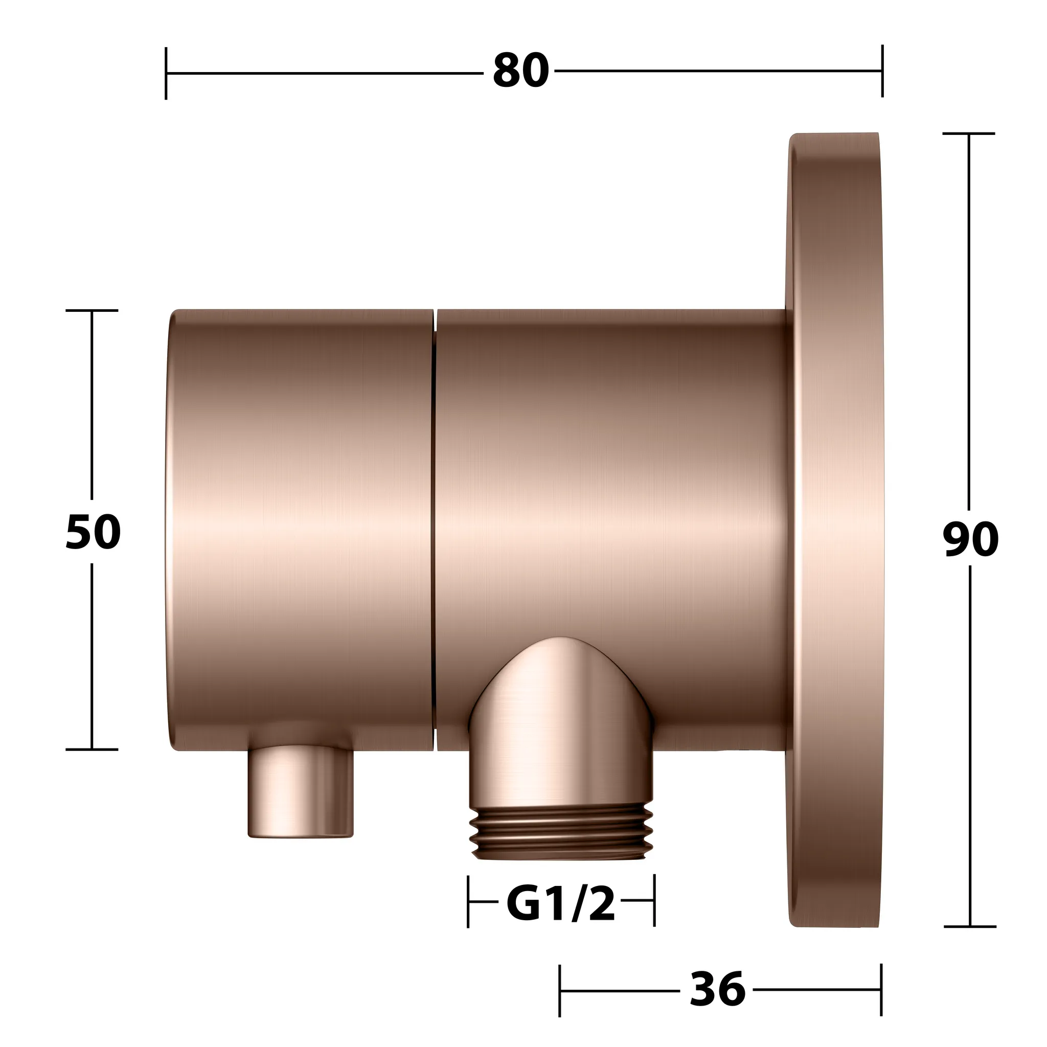 IXMO 2-Wege Umstellventil UP DN15 IXMO Comfort, rund Rotgold gebürstet