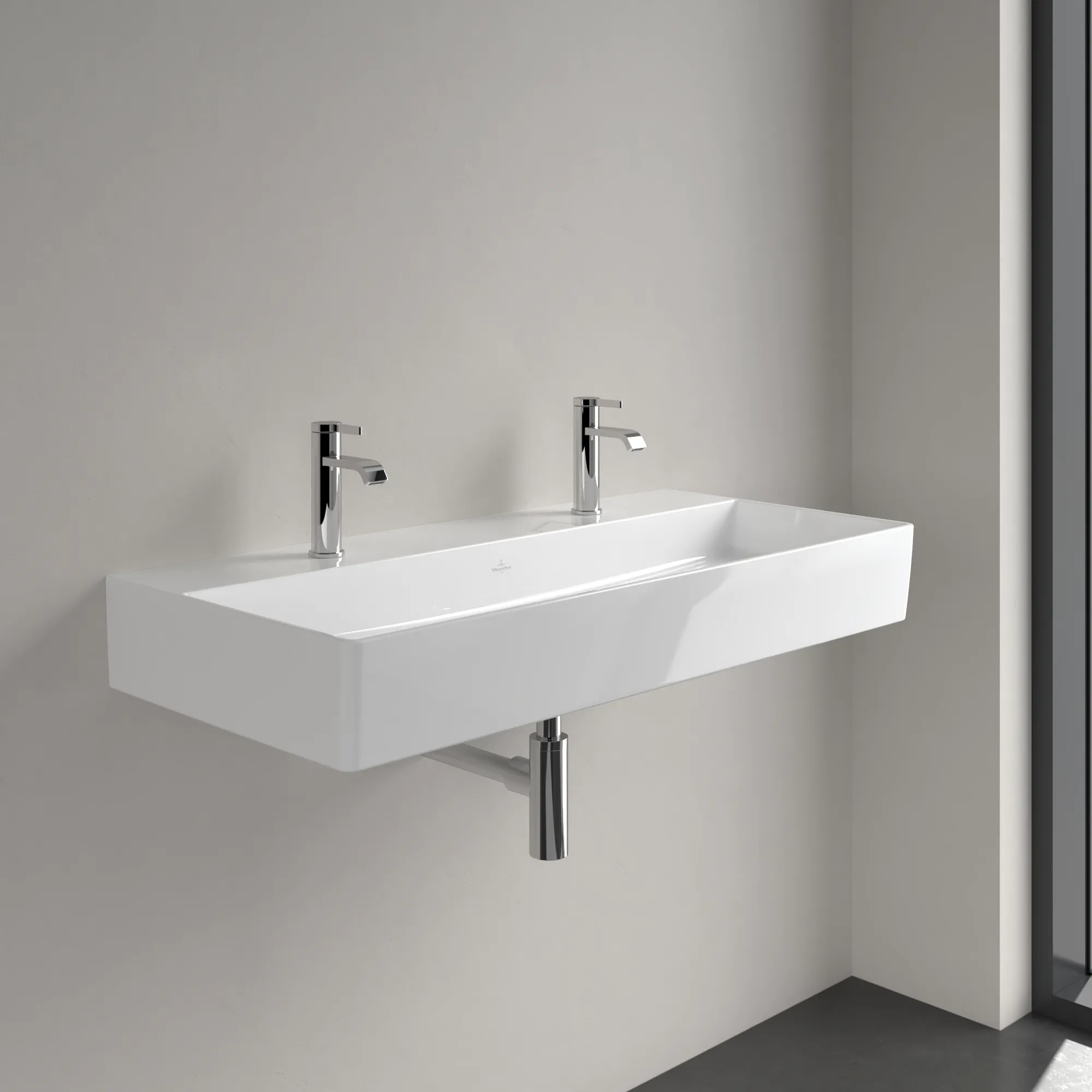 Villeroy & Boch Wandwaschtisch aus TitanCeram geschliffen „Memento 2.0“ 1000 × 470 × 135 mm, Hahnlochposition links und rechts, mit Hahnlochbohrung in Weiß Alpin Villeroy & Boch Wandwaschtisch aus TitanCeram geschliffen „Memento 2.0“ 1000 × 470 × 135 mm, Hahnlochposition links und rechts, mit Hahnlochbohrung in Weiß Alpin