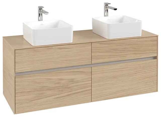 Villeroy & Boch Waschtischunterschrank „Collaro“ 1400 × 548 × 500 mm Nordic Oak, mit Beleuchtung, für links und rechts Villeroy & Boch Waschtischunterschrank „Collaro“ 1400 × 548 × 500 mm Nordic Oak, mit Beleuchtung, für links und rechts