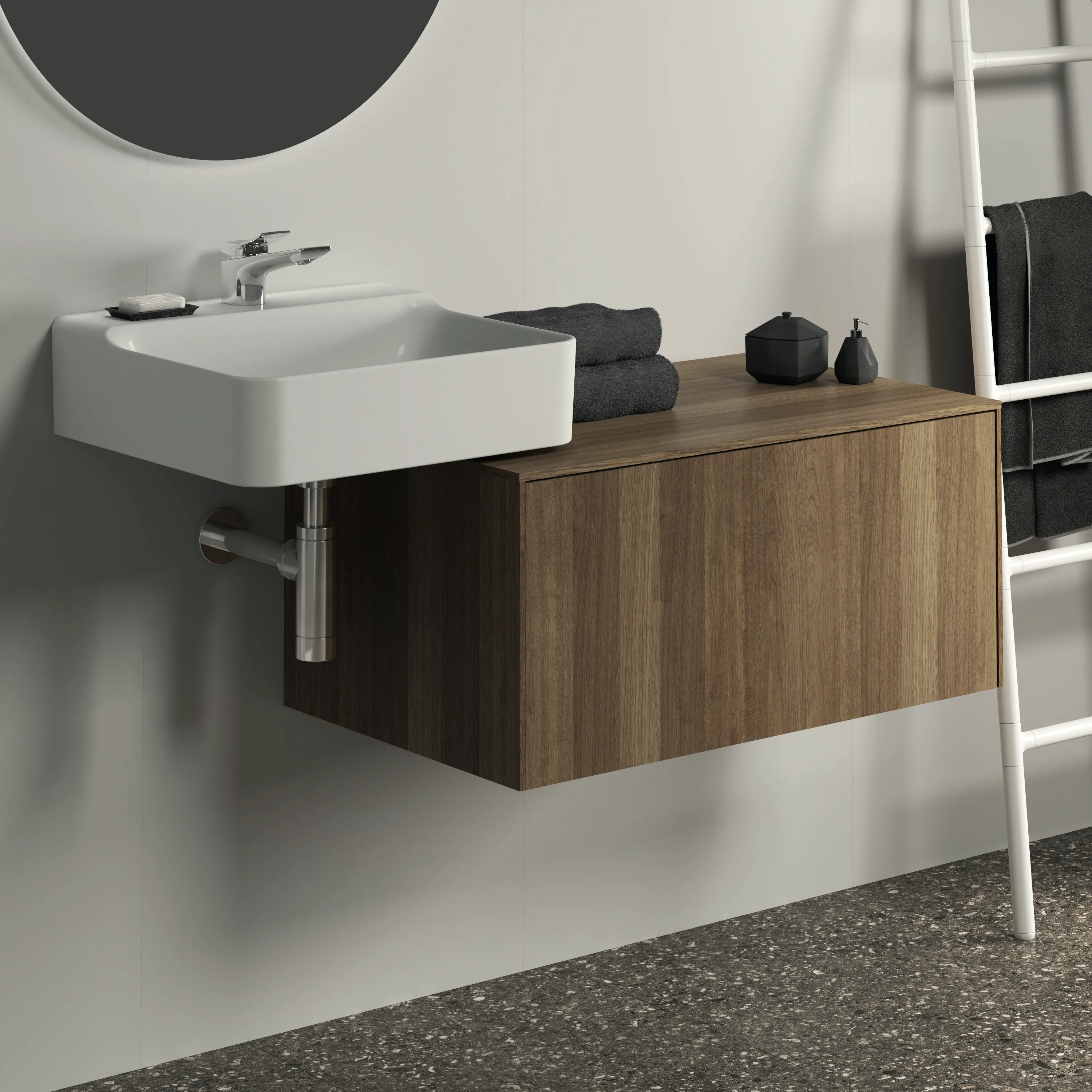 Ideal Standard Waschtischunterschrank „Conca“ 80,2 × 37 × 50,5 cm Walnuss dunkel Furnier Ideal Standard Waschtischunterschrank „Conca“ 80,2 × 37 × 50,5 cm Walnuss dunkel Furnier