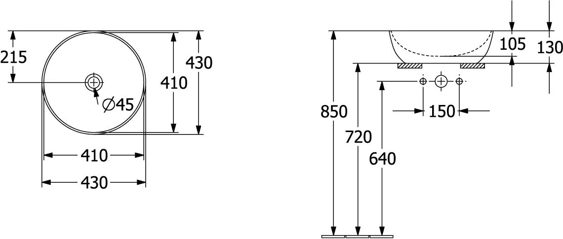 Villeroy & Boch Aufsatzwaschtisch aus TitanCeram „Artis“ ⌀ 430 mm in Teal Villeroy & Boch Aufsatzwaschtisch aus TitanCeram „Artis“ ⌀ 430 mm in Teal